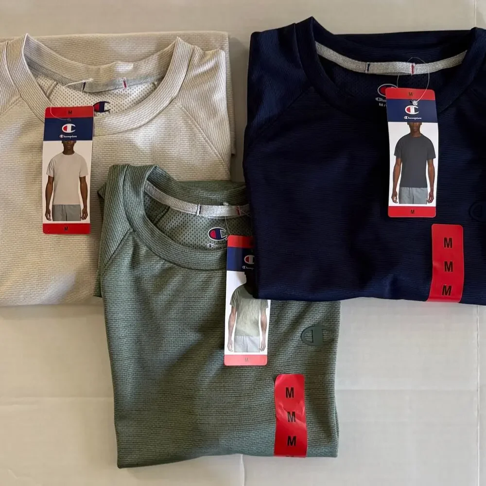 3 Champion Men Short Sleeve Active T-Shirts - Picture 5 of 5